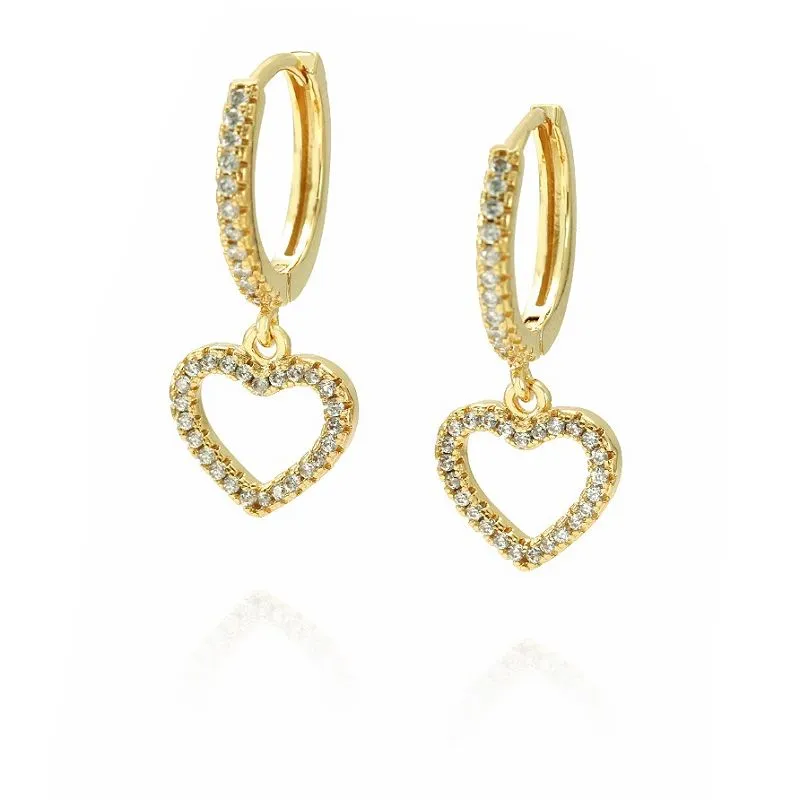 925 سلور ہارٹ بالی ہوپ