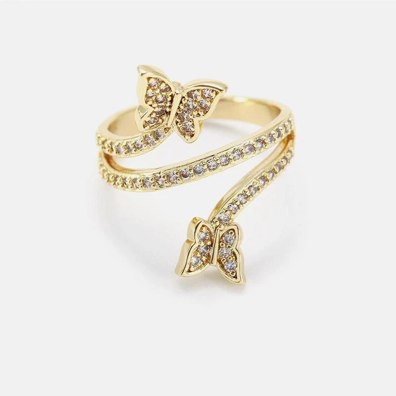 خوبصورت تتلی جانوروں کی انگوٹھی ہاتھ سے تیار