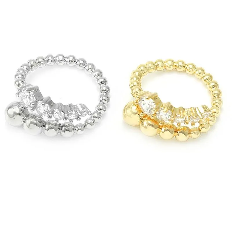 گولڈ چڑھایا Cz سایڈست انگوٹی