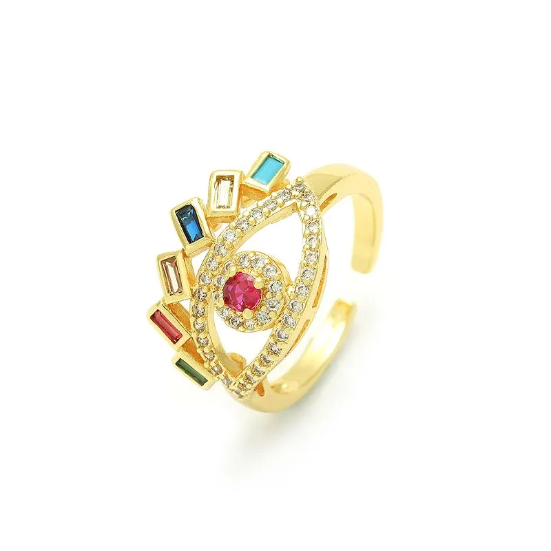 گولڈ پلیٹڈ ایول آئی رنگ سایڈست