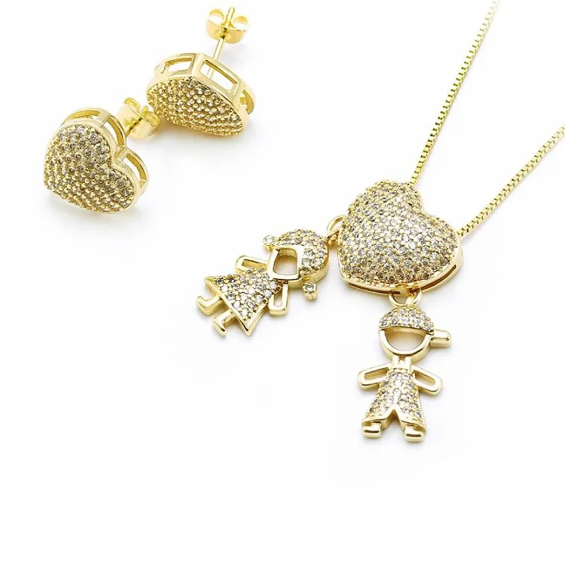 سونے کی چڑھایا دل کے زیورات سیٹ