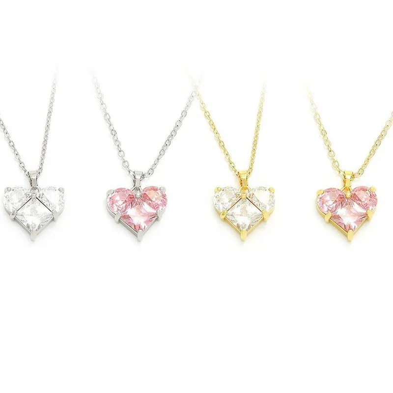 رومانٹک دل لاکٹ سونے کا چڑھایا