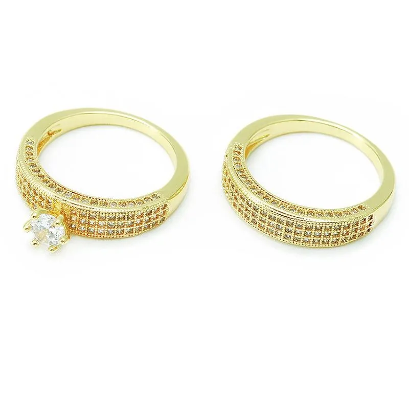 منفرد گولڈ چڑھایا دلہن کی انگوٹی سیٹ