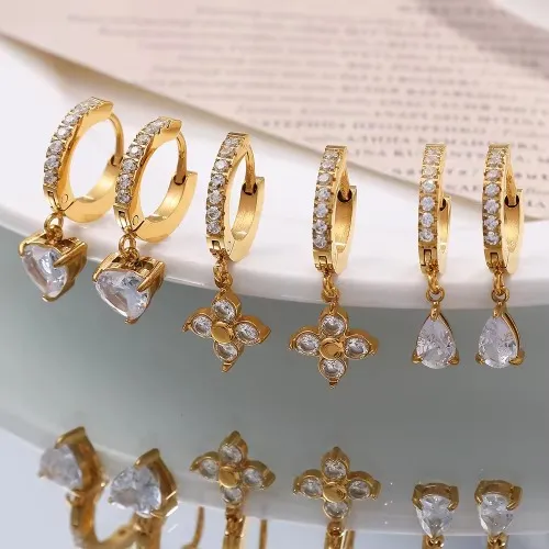 18K سونے کی چڑھایا کی بالیاں